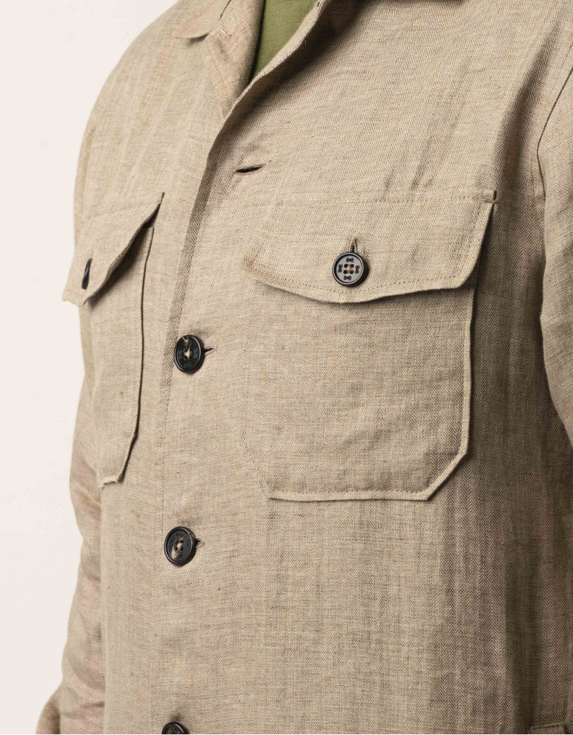 Castello d'Oro Beige Linen Safari Jacket image